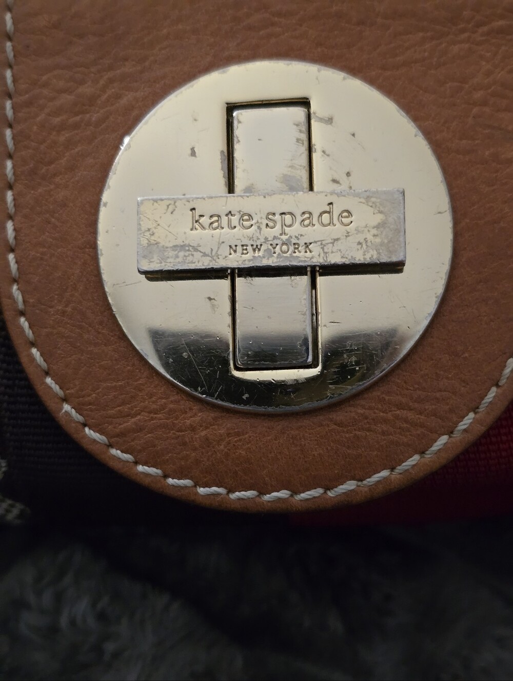 Kate Spade Vintage Small Dual Strips Canvas Signature Logo Shoulder Bag. EUC - Picture 7 of 15